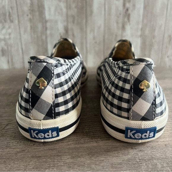 Keds Kate Spade Collab Black and White Gingham Slip-On Sneakers 7.5 - Picture 6 of 9